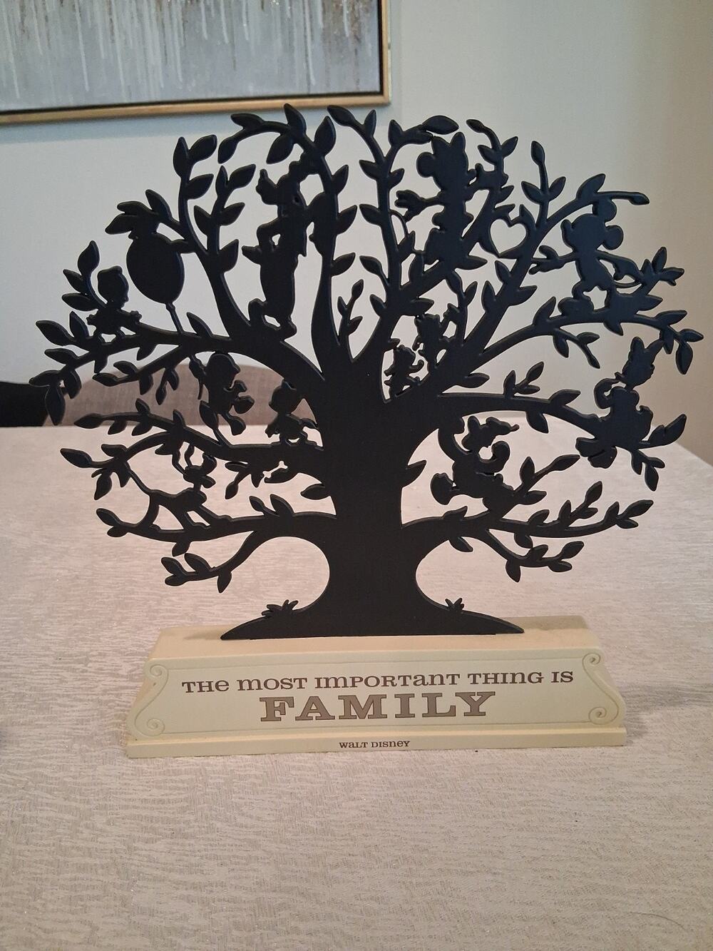 Hallmark Walt Disney “The Most Important Thing Is Family" Metal Tree Silhouette